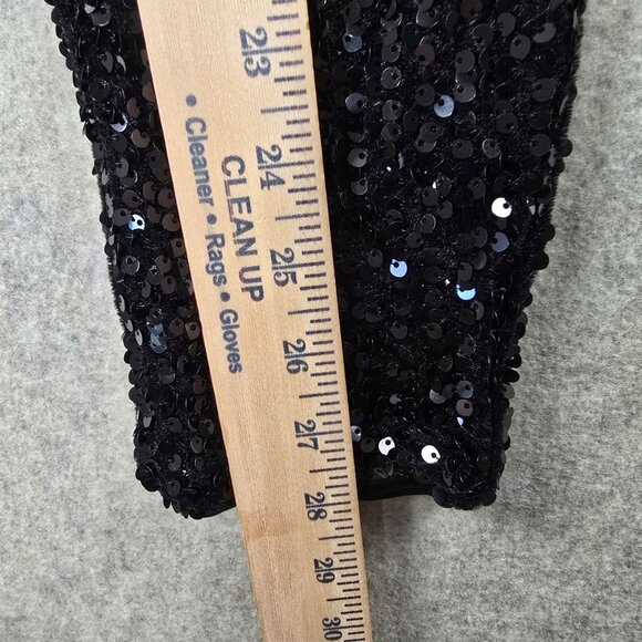 Forever 21 L/G Black Sequin Leggings With Rhinestone Waistband - Picture 5 of 6